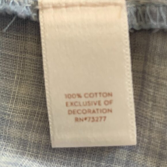 LC Lauren Conrad 100% Cotton Plaid Peasant Blouse Sz S #98F - Picture 5 of 6